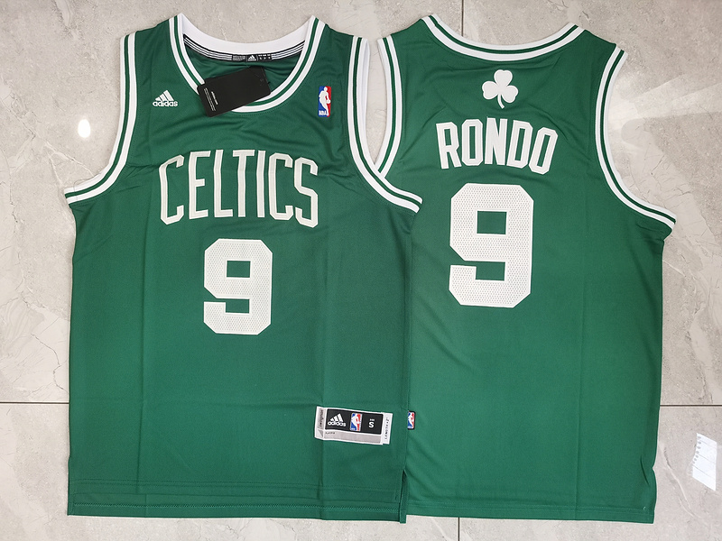 Men Boston Celtics #9 Rondo Green Adidas 2025 NBA Jersey style 1